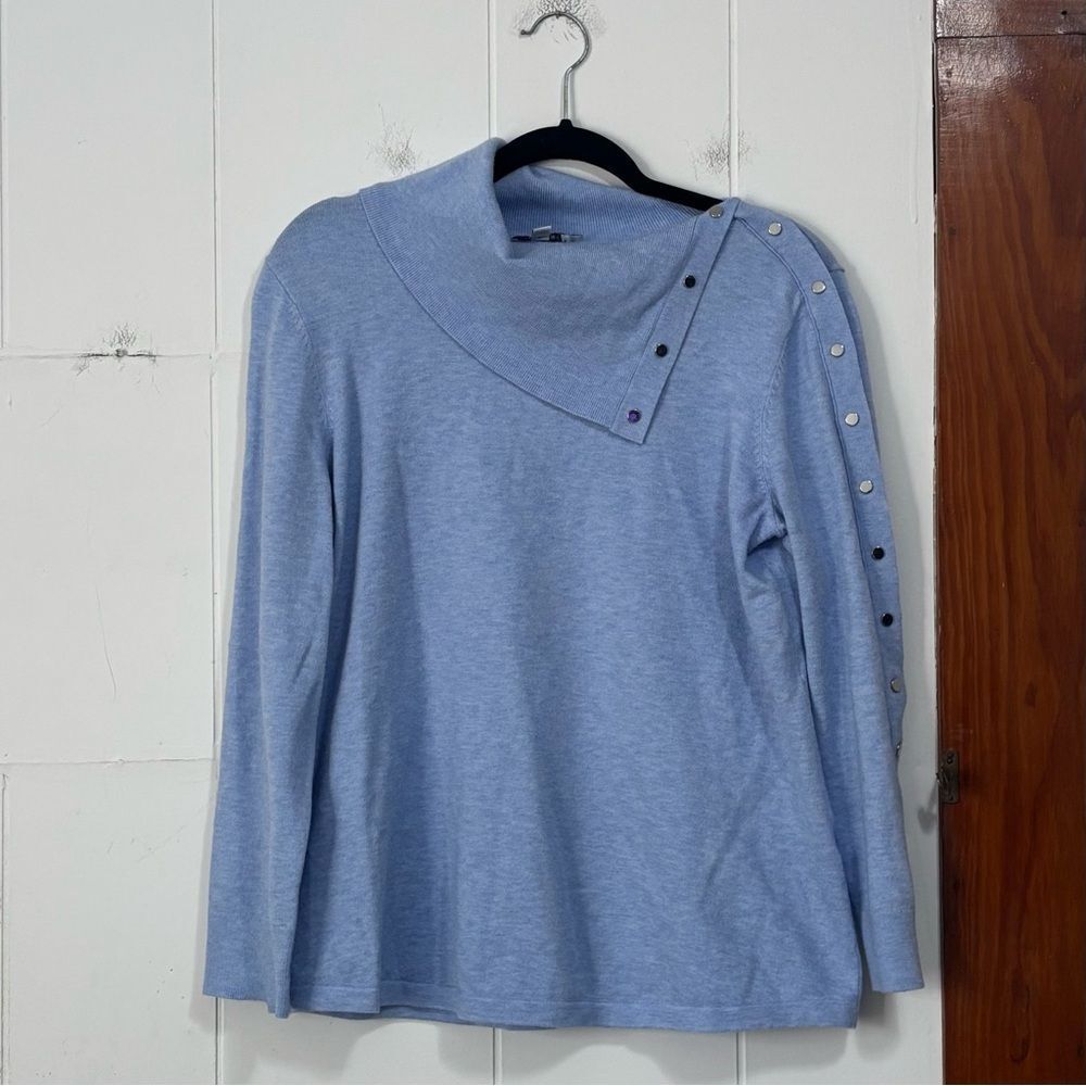 Chico's Luxe Envelope Neck Sweater Cashmere Blend Size Large - Picture 1 of 5